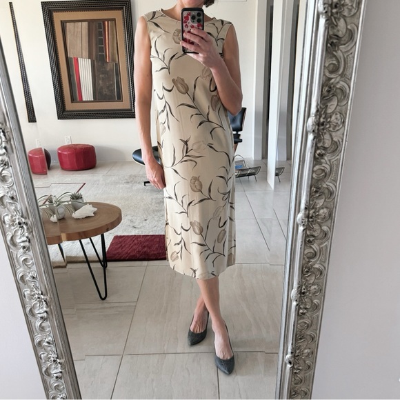 Kay Unger Petites Maxi Tulip Print Silk Dress Size 2 - Picture 1 of 10